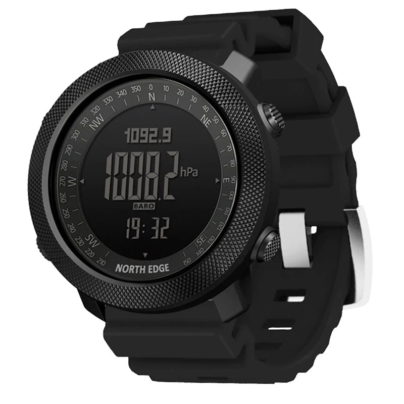 NORTH EDGE (®) APACHE Digital Outdoor Watch – Altimeter, Barometer, Compass, 30M (3ATM) Water Resistant