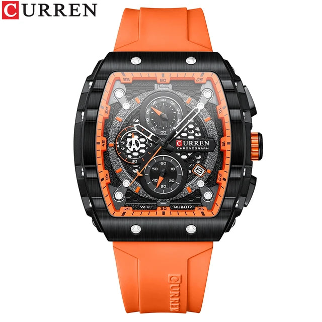 CURREN (®) 8442 Quartz Men’s Watch – Tonneau Dial, Date Display, 30M (3ATM) Water Resistant