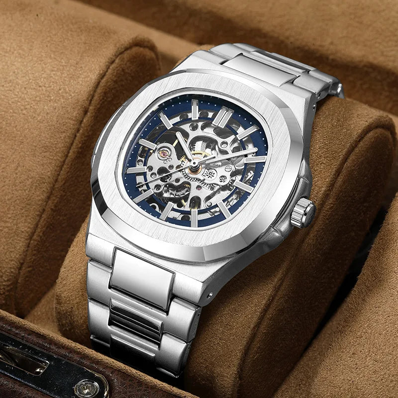 Mechanical Movement Stainless Steel Automatic Watch for Men