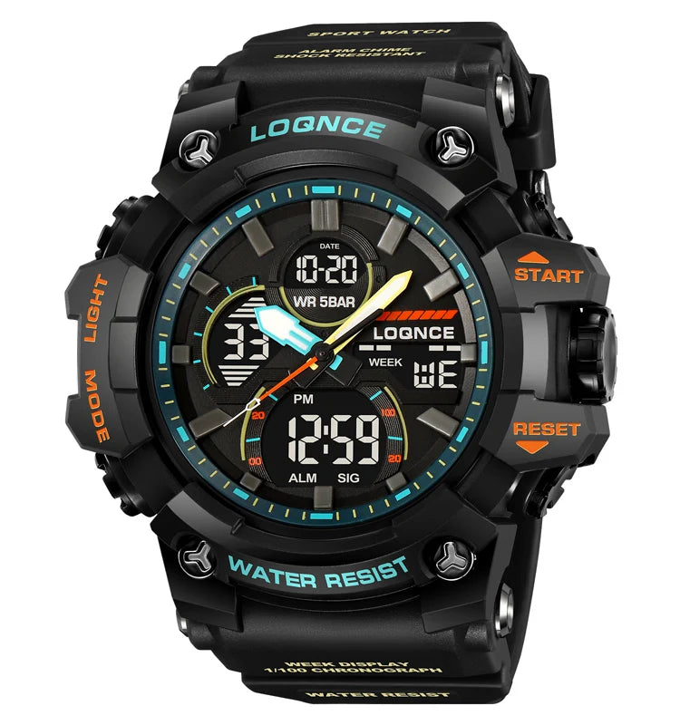LOQNCE (®) LQ98007 Digital Quartz Men’s Watch – LED Display, Sport Design, , 30M (3ATM) Water Resistant