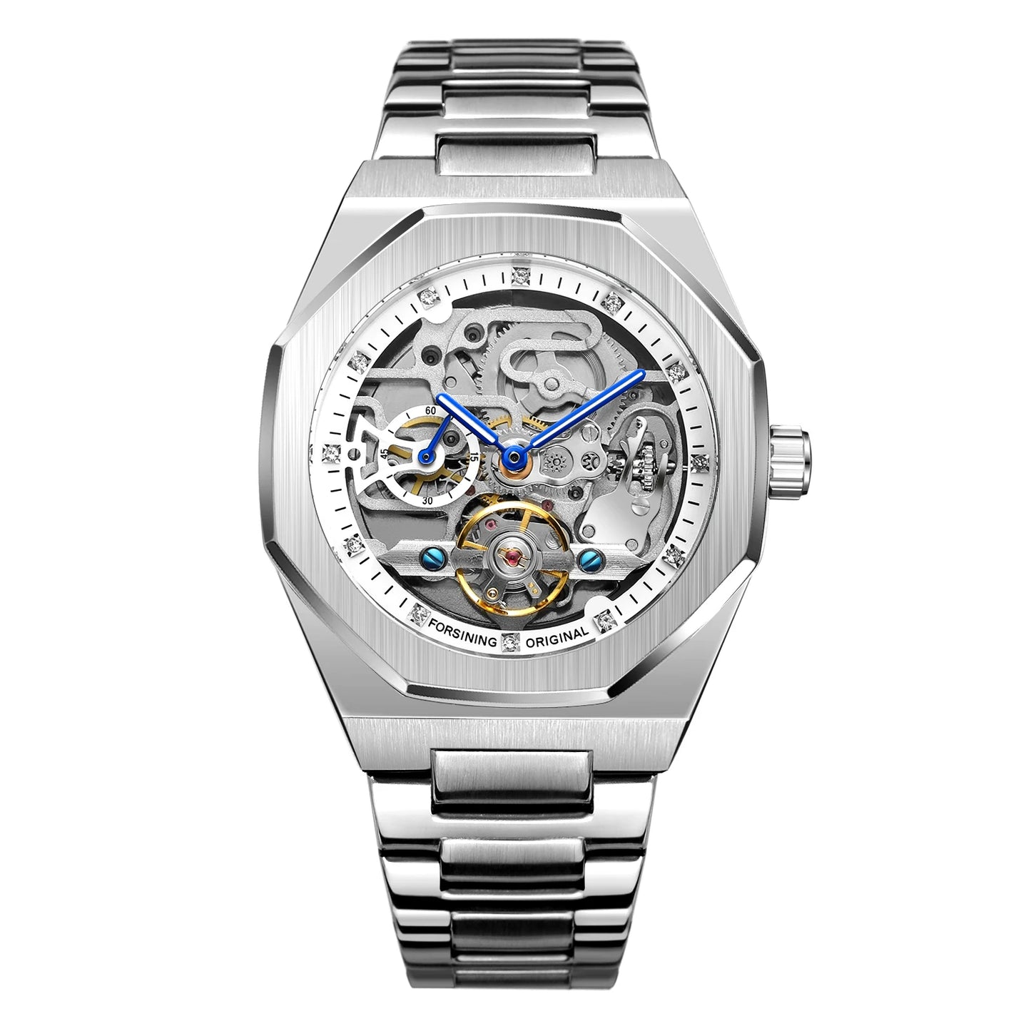 FORSINING (®) Automatic Skeleton Watch – Stainless Steel, Luminous, 30M (3ATM) Water Resistant