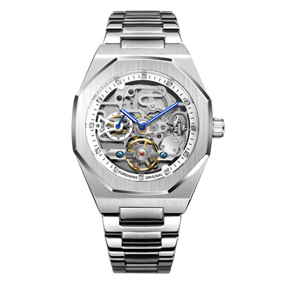 FORSINING (®) Automatic Skeleton Watch – Stainless Steel, Luminous, 30M (3ATM) Water Resistant