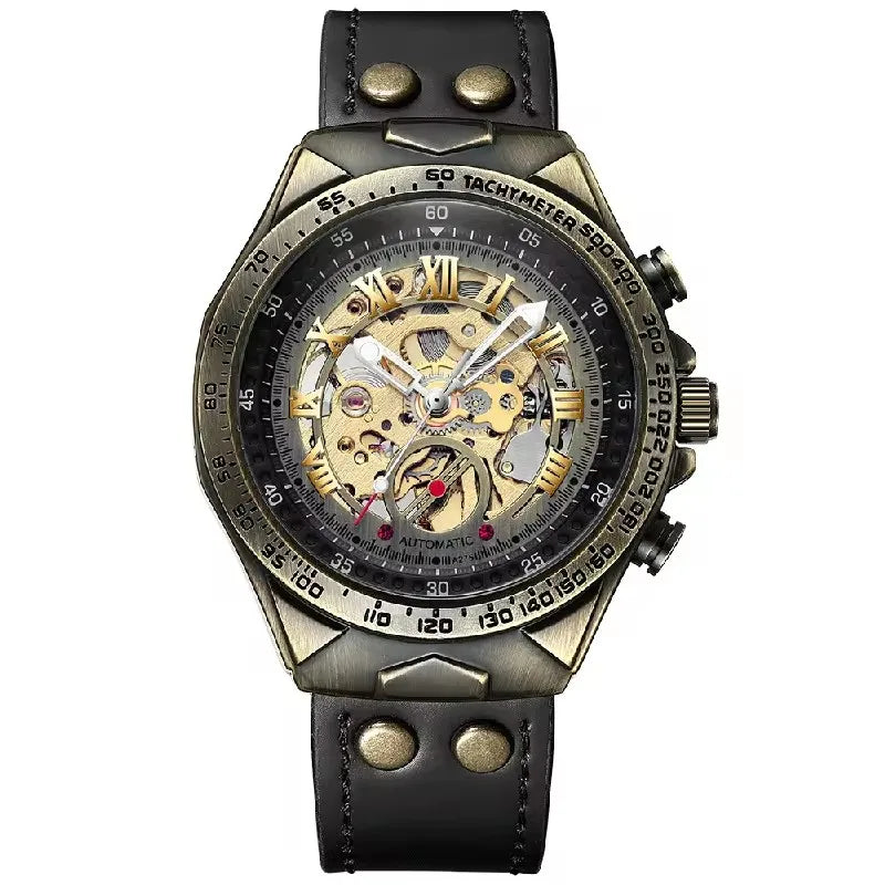 FNGEEN  (®) A275 Automatic Skeleton Watch – Stainless Steel, Luminous, 30M (3ATM) Water Resistant