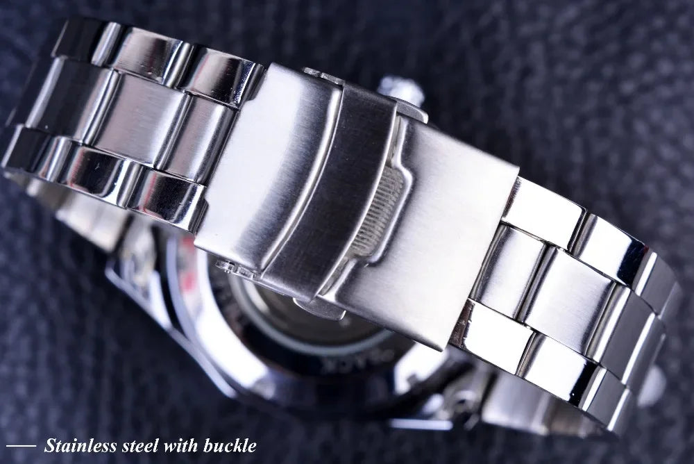 WINNER (®) WT0003 Automatic Skeleton Watch – Stainless Steel, Luminous, 30M (3ATM) Water Resistant