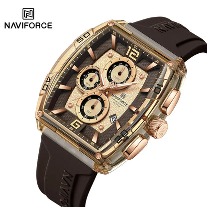 Naviforce (®) 6101 NF6101 Men’s Quartz Chronograph Watch – Sport Silicone Strap 50M (5ATM) Water Resistant