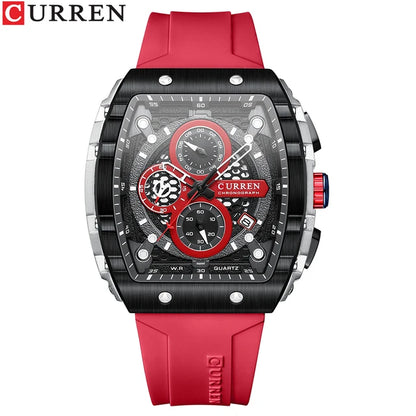 CURREN (®)  8442 Quartz Men’s Watch – Tonneau Dial, Date Display, 30M (3ATM) Water Resistant