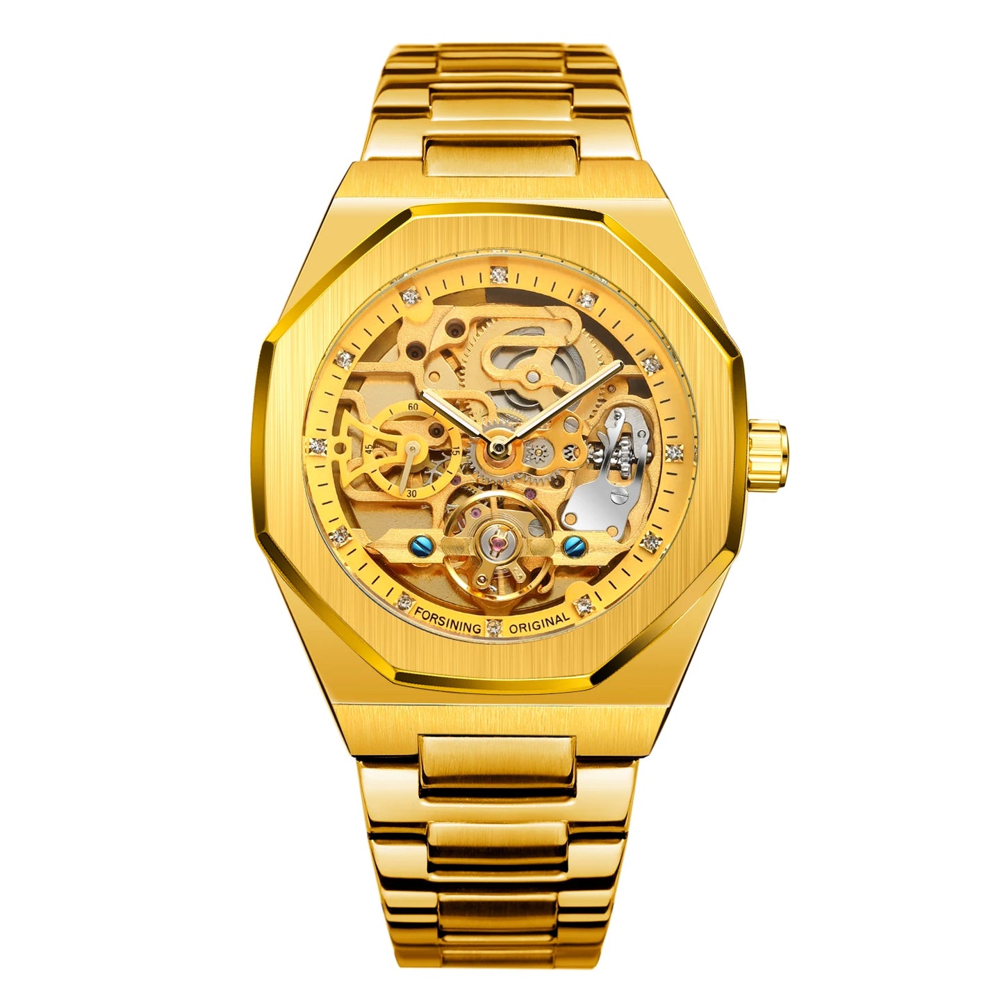 FORSINING (®) Automatic Skeleton Watch – Stainless Steel, Luminous, 30M (3ATM) Water Resistant