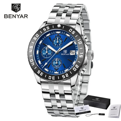 BENYAR (®) BY-5198  Men’s Quartz Chronograph Watch – Japan VD53 Movement 30M (3ATM) Water Resistant