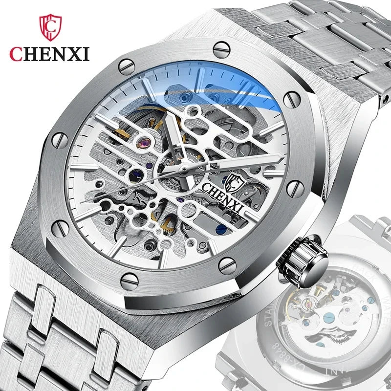 CHENXI (®) 8848 Automatic Skeleton Men’s Watch  50M (5ATM) Water Resistant