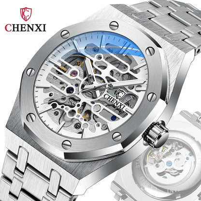 CHENXI (®) 8848 Automatic Skeleton Men’s Watch  50M (5ATM) Water Resistant