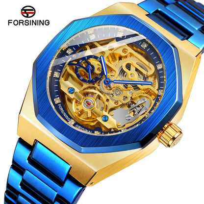 FORSINING (®) XT0008 Automatic Skeleton Watch – Stainless Steel, Luminous, 30M (3ATM) Water Resistant