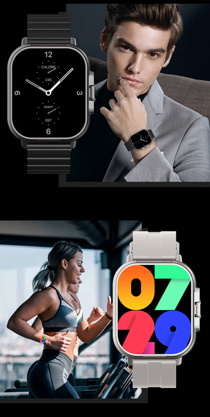 D-8 Smartwatch with Earbuds – 2.01” TFT Display, Magnetic Charging,, 30M (3ATM) Water Resistant