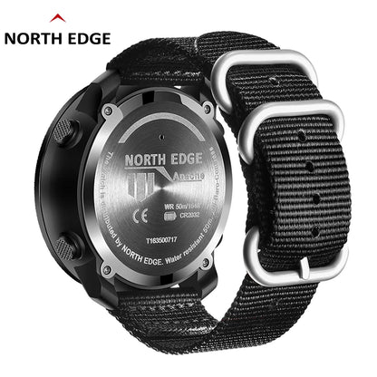NORTH EDGE (®) APACHE Digital Outdoor Watch – Altimeter, Barometer, Compass, 30M (3ATM) Water Resistant