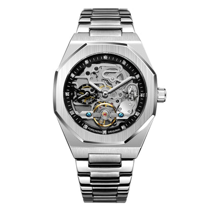 FORSINING (®) Automatic Skeleton Watch – Stainless Steel, Luminous, 30M (3ATM) Water Resistant