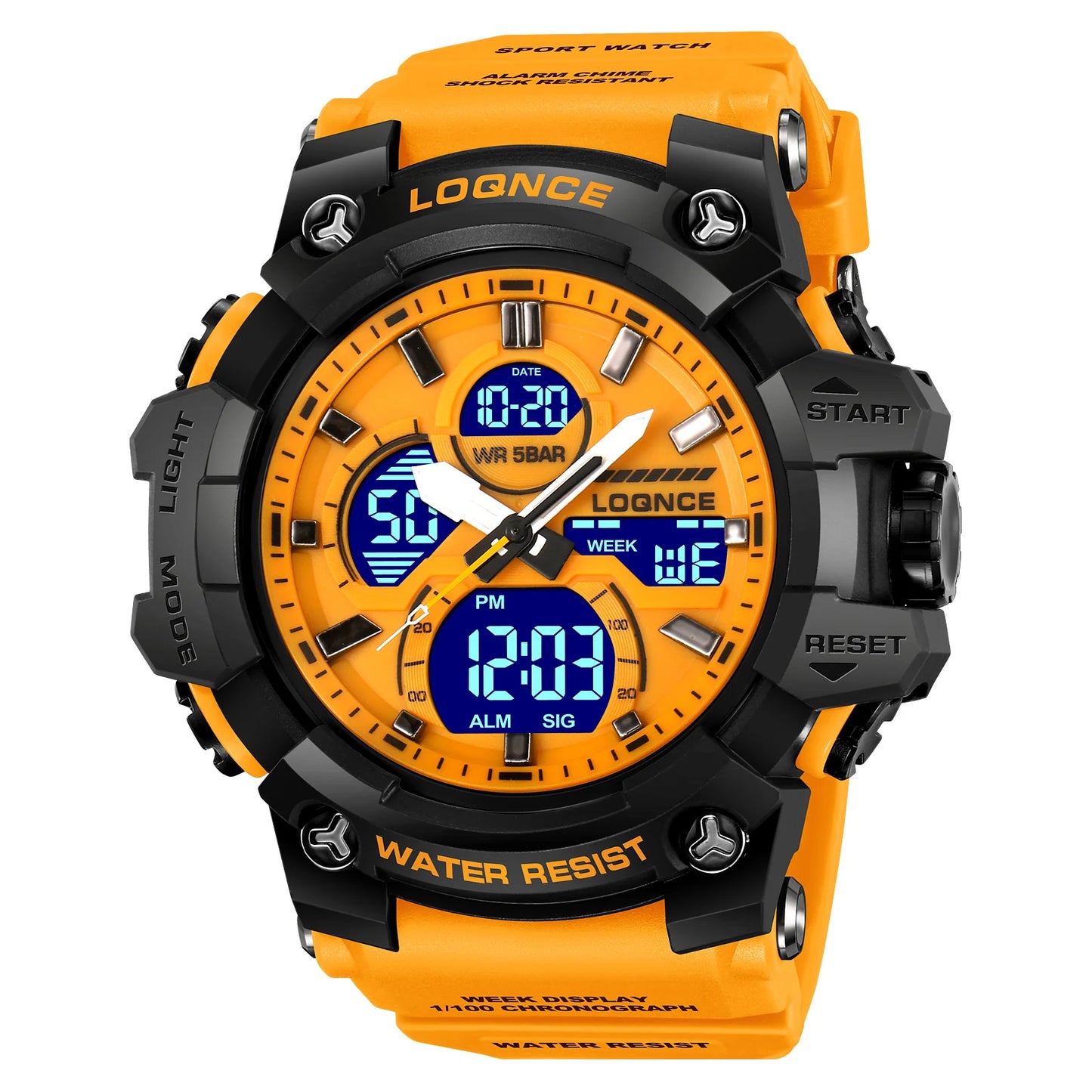LOQNCE (®) LQ98007 Digital Quartz Men’s Watch – LED Display, Sport Design, , 30M (3ATM) Water Resistant