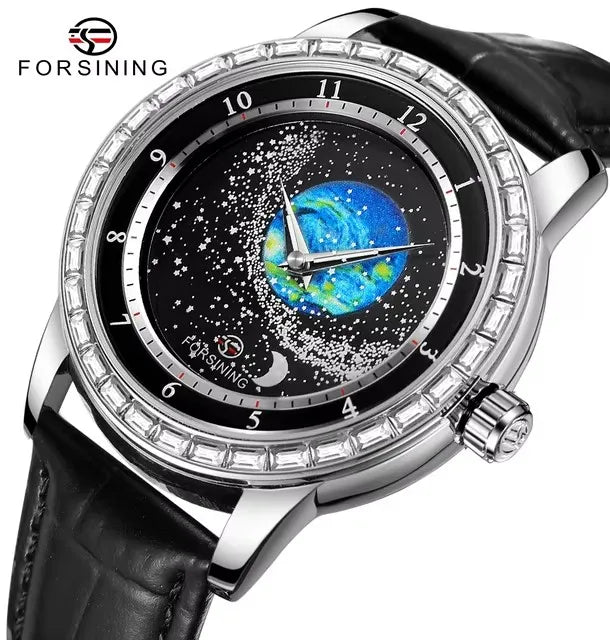 FORSINING (®) 8281 Automatic Men’s Watch Diamond Sky Moon Phase