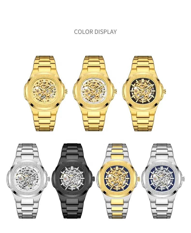 Mechanical Movement Stainless Steel Automatic Watch for Men