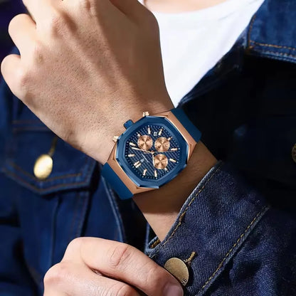 POEDAGAR (®) 893 Quartz Chronograph Men’s Watch – Luminous Date 30M (3ATM) Water Resistant