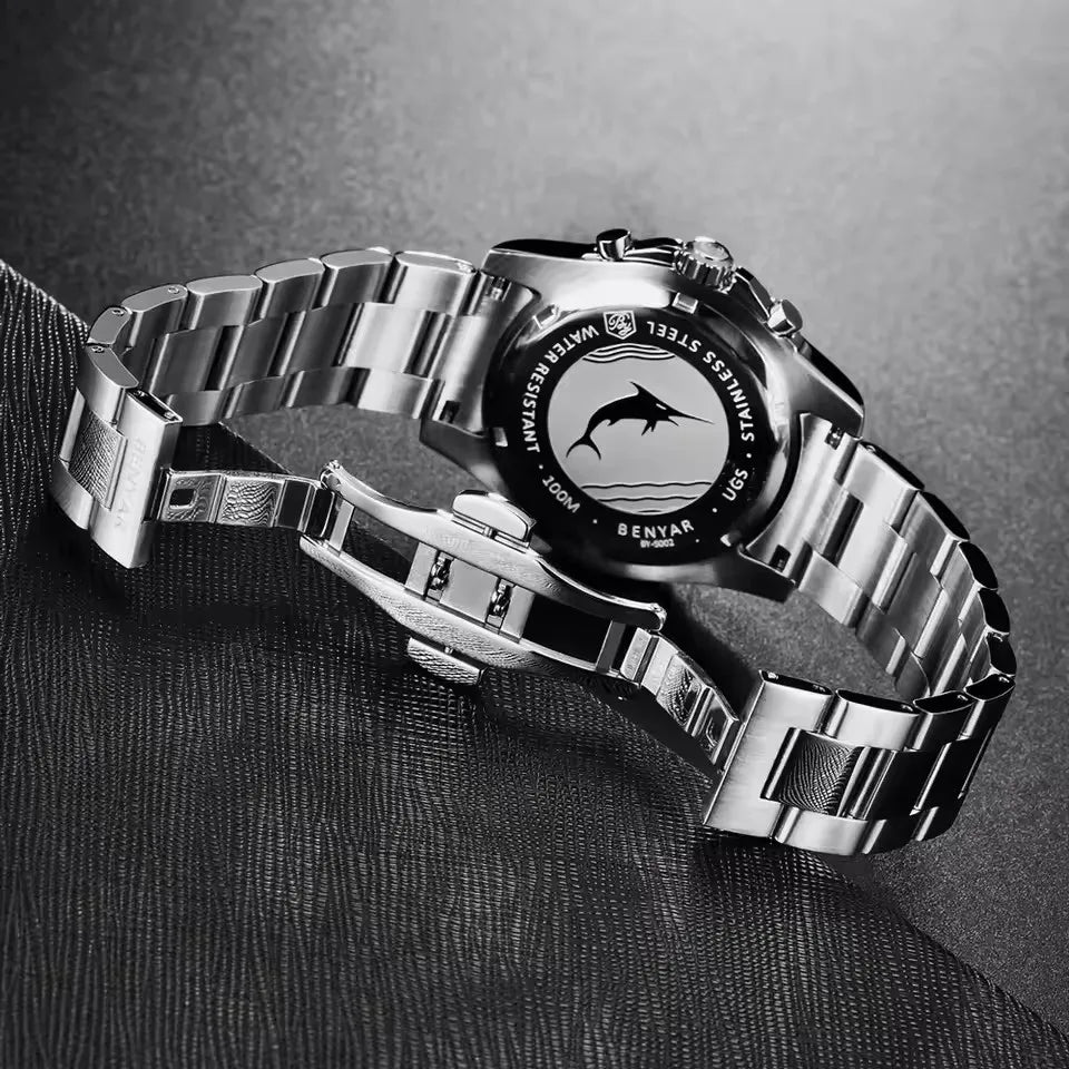 BENYAR (®) S002 Men’s Quartz Chronograph Watch – Sport Silicone Strap 30M (3ATM) Water Resistant