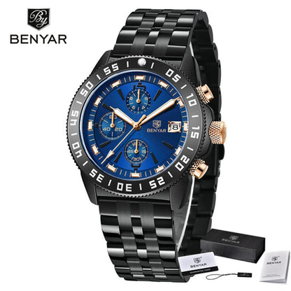 BENYAR (®) BY-5198  Men’s Quartz Chronograph Watch – Japan VD53 Movement 30M (3ATM) Water Resistant