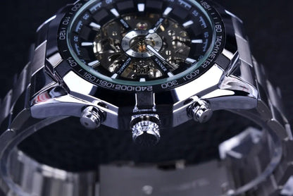 WINNER (®) WT0003 Automatic Skeleton Watch – Stainless Steel, Luminous, 30M (3ATM) Water Resistant
