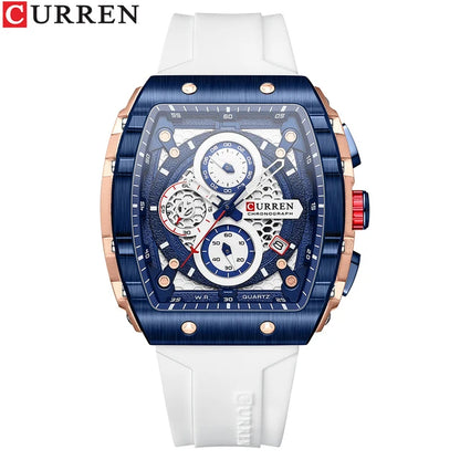 CURREN (®)  8442 Quartz Men’s Watch – Tonneau Dial, Date Display, 30M (3ATM) Water Resistant