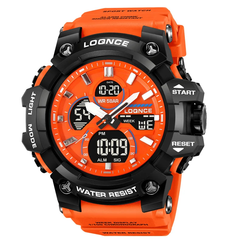 LOQNCE (®) LQ98007 Digital Quartz Men’s Watch – LED Display, Sport Design, , 30M (3ATM) Water Resistant