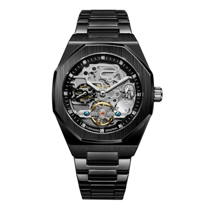FORSINING (®) Automatic Skeleton Watch – Stainless Steel, Luminous, 30M (3ATM) Water Resistant
