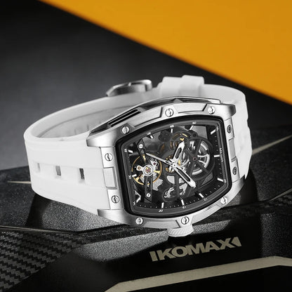 MEGIR  (®) 2242G Automatic Skeleton Watch – Stainless Steel, Luminous, 30M (3ATM) Water Resistant