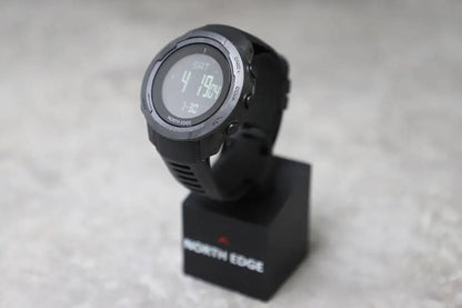 NORTH EDGE (®) VERTICO Digital Outdoor Watch – Compass, Carbon Fiber Case, 30M (3ATM) Water Resistant