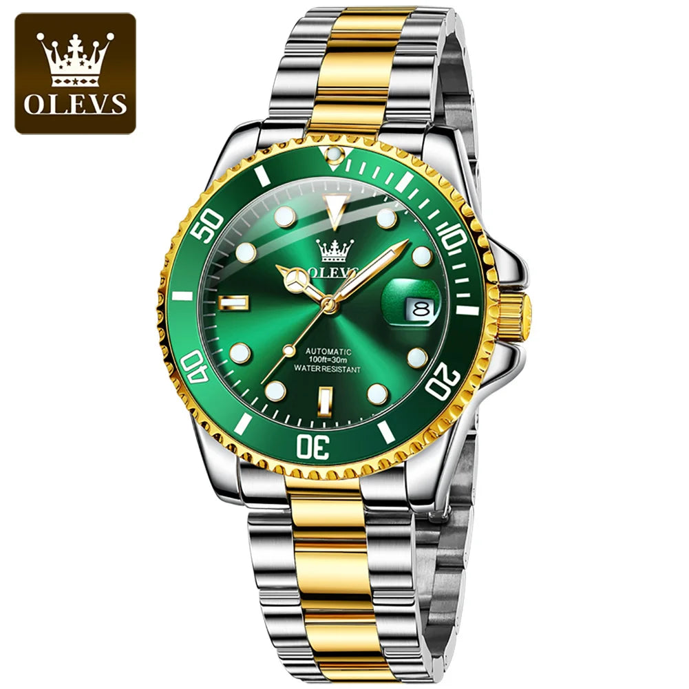 OLEVS (®) 6650 Automatic Mechanical Men’s Watch – Luminous Hands 30M (3ATM) Water Resistant