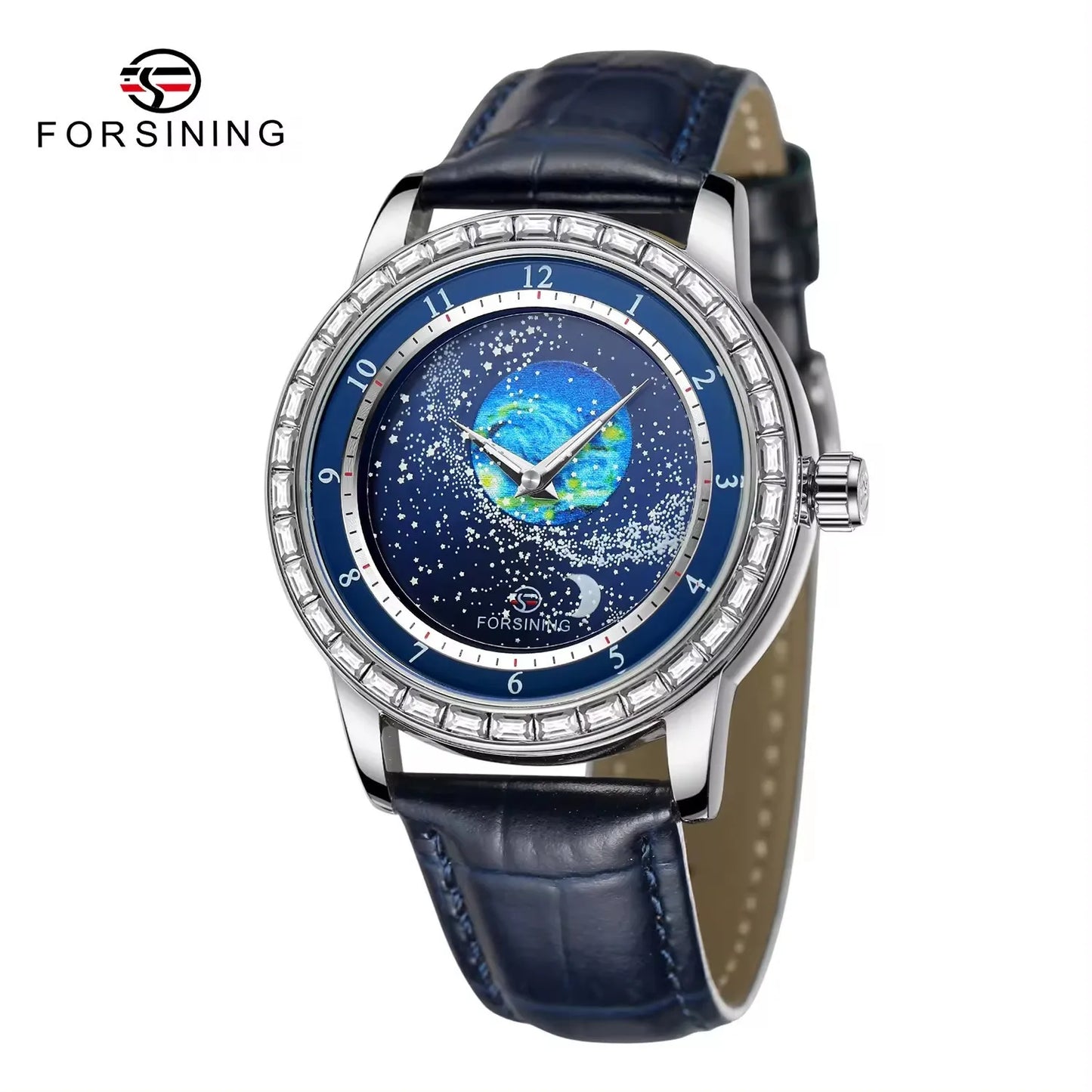 FORSINING (®) 8281 Automatic Men’s Watch Diamond Sky Moon Phase