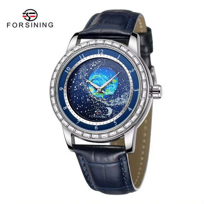 FORSINING (®) 8281 Automatic Men’s Watch Diamond Sky Moon Phase