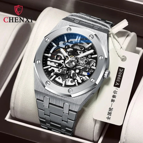 CHENXI (®) 8848 Automatic Skeleton Men’s Watch  50M (5ATM) Water Resistant