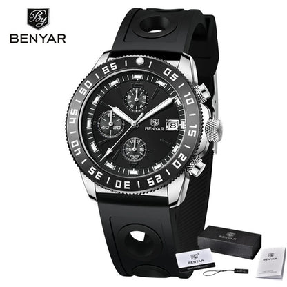 BENYAR (®) BY-5198  Men’s Quartz Chronograph Watch – Japan VD53 Movement 30M (3ATM) Water Resistant