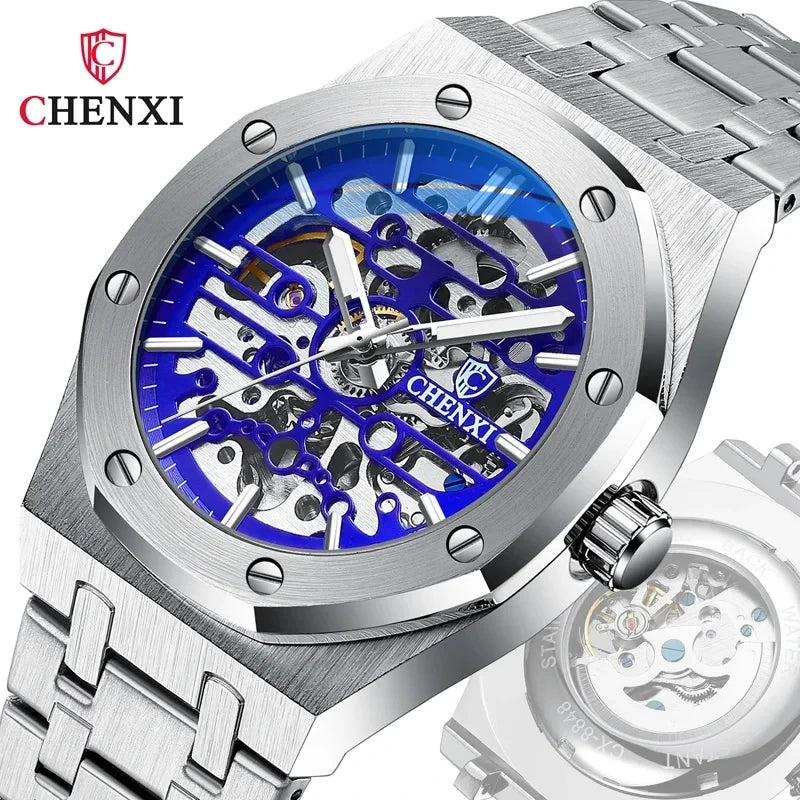 CHENXI (®) 8848 Automatic Skeleton Men’s Watch  50M (5ATM) Water Resistant