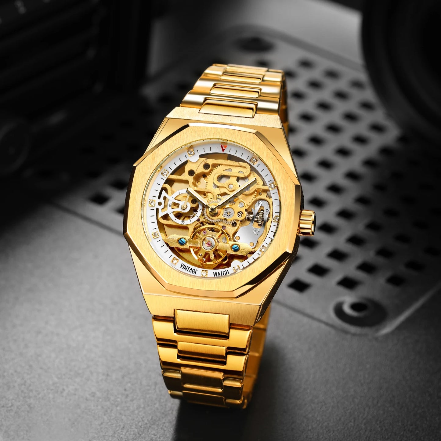 VINTAGE (®) X8202M4 Automatic Skeleton Men’s Watch – Stainless Steel Case