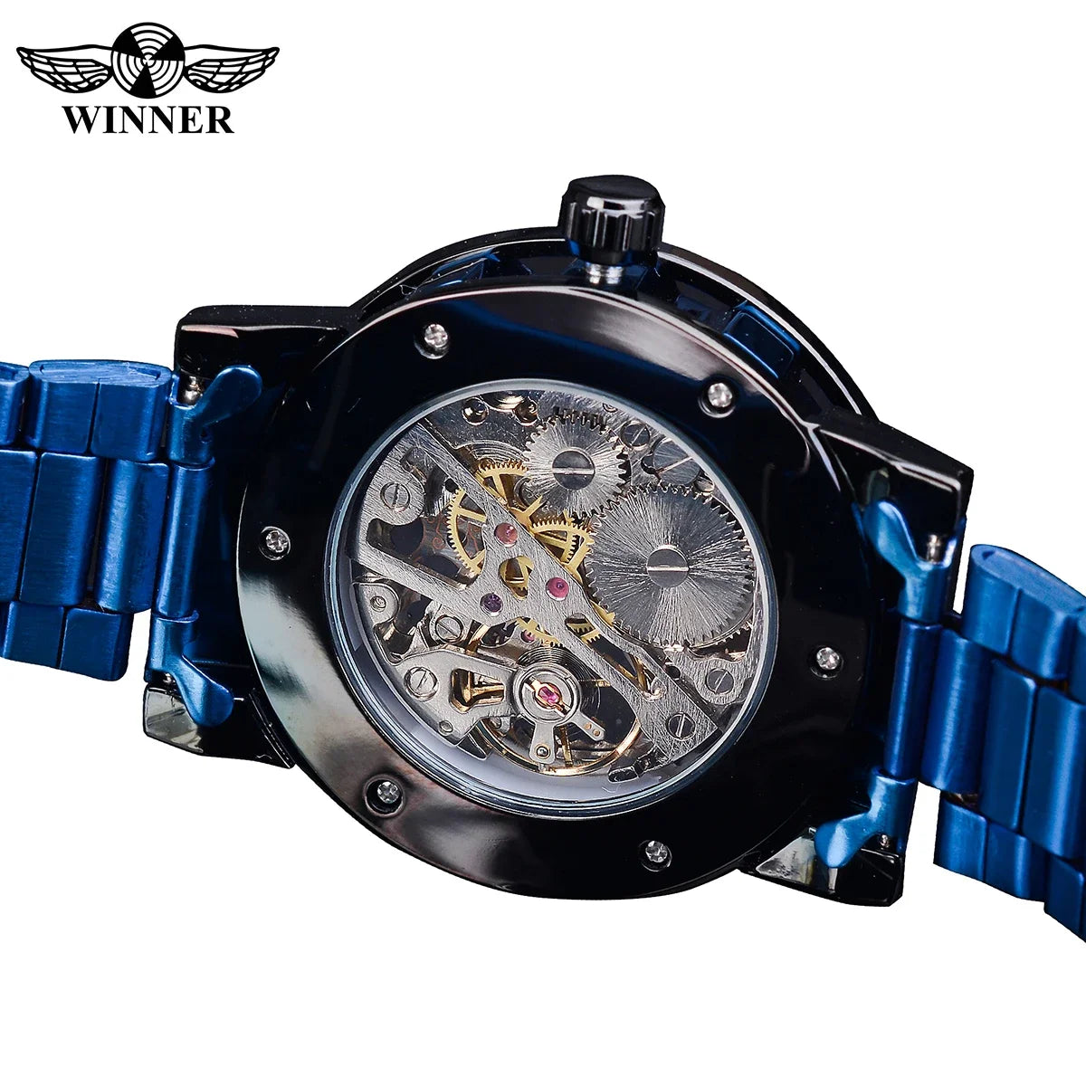 WINNER (®) WT0004 Automatic Skeleton Watch – Stainless Steel, Luminous, 30M (3ATM) Water Resistant