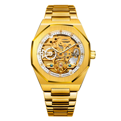 FORSINING (®) Automatic Skeleton Watch – Stainless Steel, Luminous, 30M (3ATM) Water Resistant