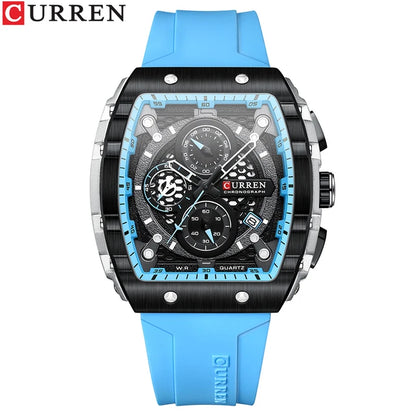 CURREN (®)  8442 Quartz Men’s Watch – Tonneau Dial, Date Display, 30M (3ATM) Water Resistant
