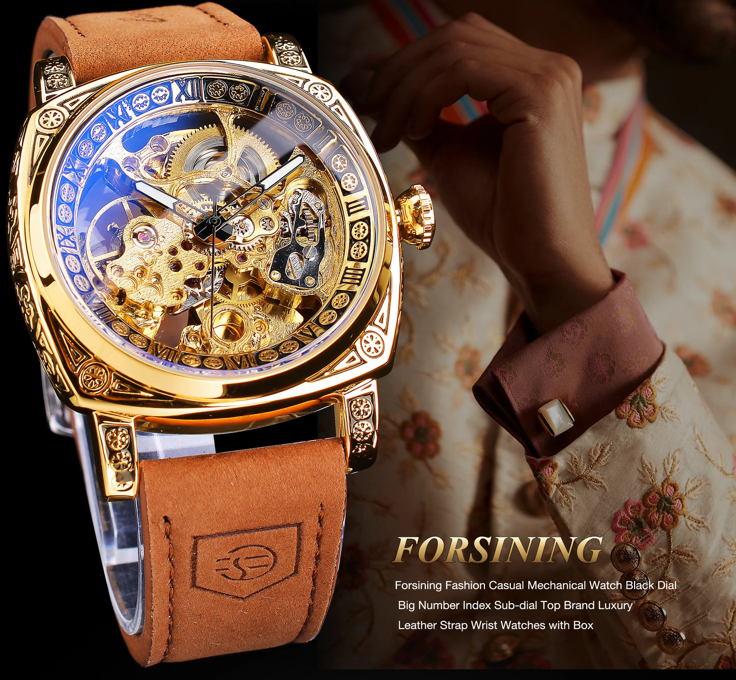 FORSINING (®) 6003 Automatic Mechanical Men’s Watch – Skeleton Design