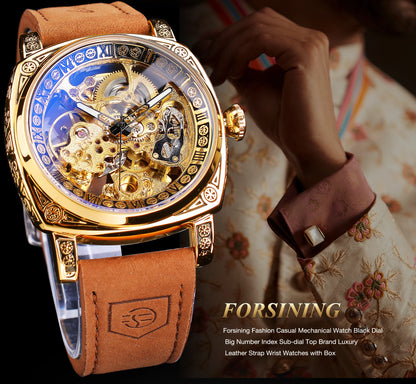 FORSINING (®) 6003 Automatic Mechanical Men’s Watch – Skeleton Design