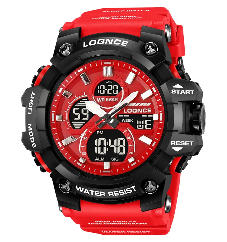 LOQNCE (®) LQ98007 Digital Quartz Men’s Watch – LED Display, Sport Design, , 30M (3ATM) Water Resistant