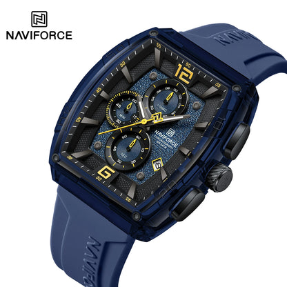 Naviforce (®) 6101 NF6101 Men’s Quartz Chronograph Watch – Sport Silicone Strap 50M (5ATM) Water Resistant