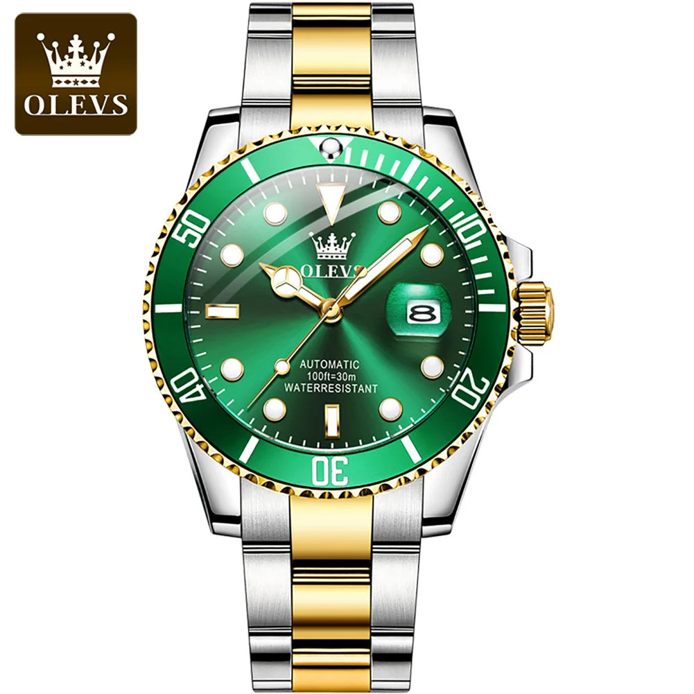 OLEVS (®) 6650 Automatic Mechanical Men’s Watch – Luminous Hands 30M (3ATM) Water Resistant