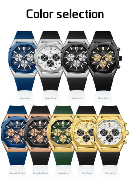 POEDAGAR (®) 893 Quartz Chronograph Men’s Watch – Luminous Date 30M (3ATM) Water Resistant