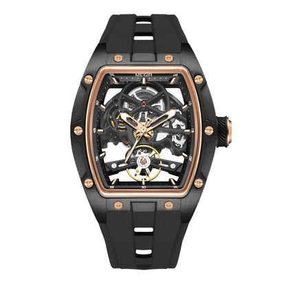 MEGIR  (®) 2242G Automatic Skeleton Watch – Stainless Steel, Luminous, 30M (3ATM) Water Resistant