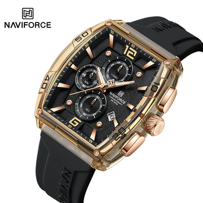 Naviforce (®) 6101 NF6101 Men’s Quartz Chronograph Watch – Sport Silicone Strap 50M (5ATM) Water Resistant