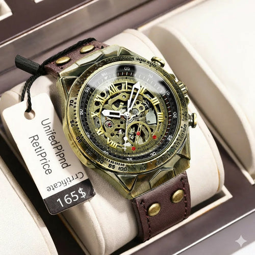 FNGEEN  (®) A275 Automatic Skeleton Watch – Stainless Steel, Luminous, 30M (3ATM) Water Resistant